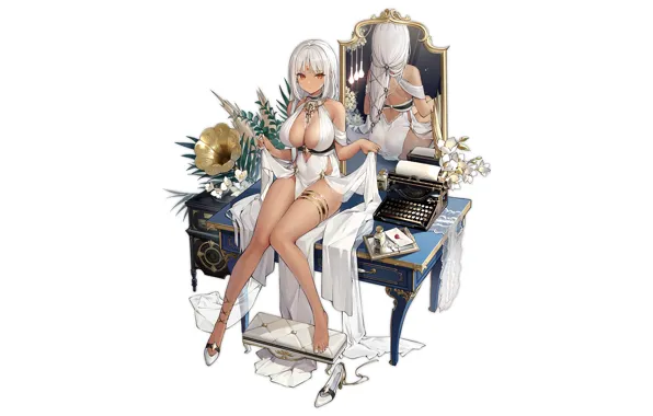 Girl, sexy, ass, cleavage, long hair, dress, boobs, anime