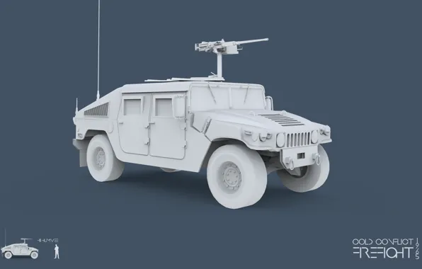 3ds max, Humvee, CC Firefight 1985, keyshot, cold conflict, Firefight 1985