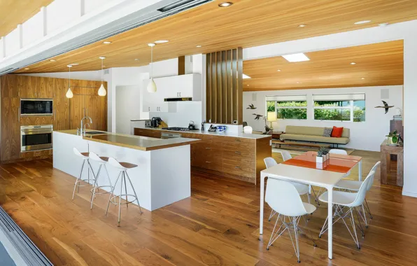 Дизайн, стиль, интерьер, кухня, Los Angeles, California, гостиная, столовая