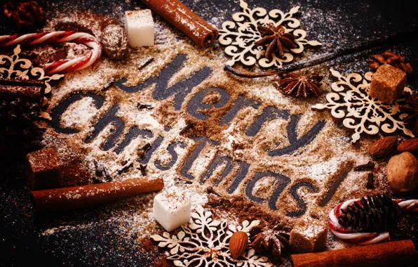 Украшения, Новый Год, Рождество, сахар, орехи, корица, Christmas, wood