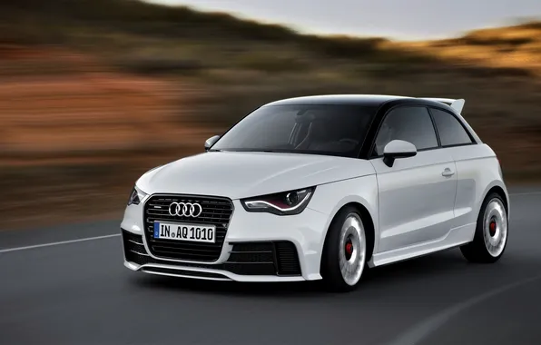 Картинка Audi, Авто, Ауди, Белый, Фары, В Движении, Quatro