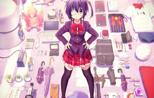 Картинка weapon, computer, game console, Rikka Takanashi