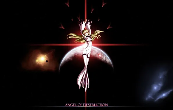 Space, ведьма, Code Geass, Angel, C.C., Angel of destruction, ангел разрушения