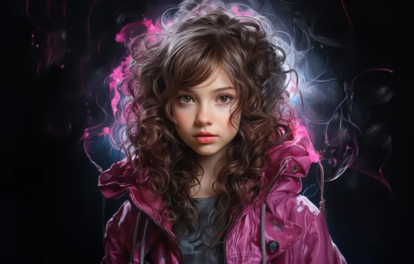 Картинка Cute, Cute Girl, Portrait, Pretty, AI art, Girly backgrounds