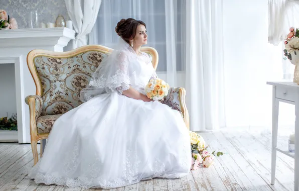 Картинка букет, платье, невеста, свадьба