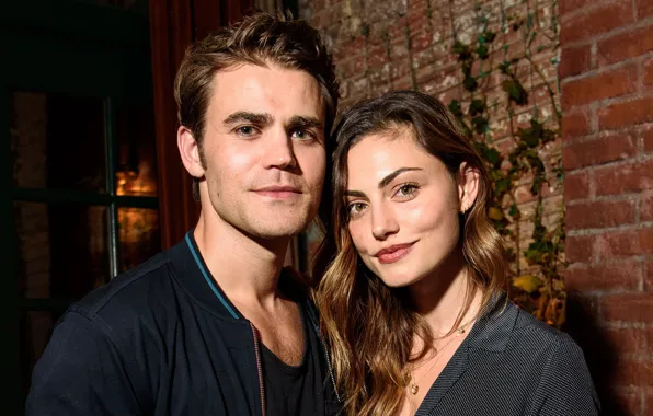 Девушка, улыбка, мужчина, Paul Wesley, Phoebe Tonkin