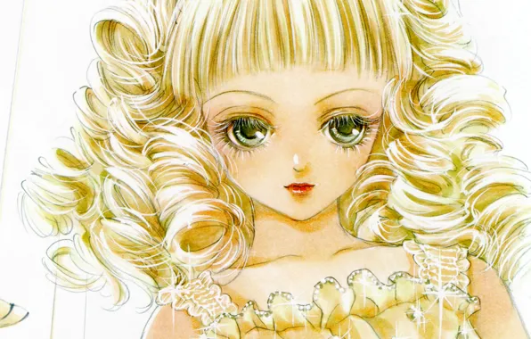 Лицо, ресницы, стразы, art, локоны, visual novel, chigusa, dolly kiss
