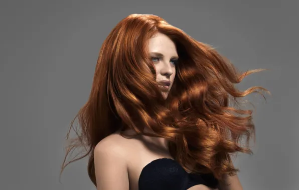 Картинка взгляд, девушка, волосы, портрет, рыжеволосая