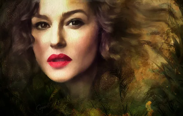 Лицо, фон, Monica Bellucci