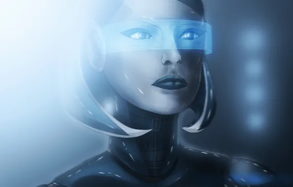 Девушка, свет, робот, андроид, mass effect, сузи, edi, Ластовка Дмитрий