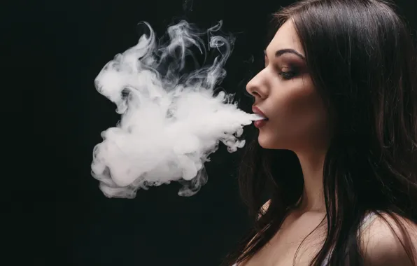 Smoke, pretty, brunette
