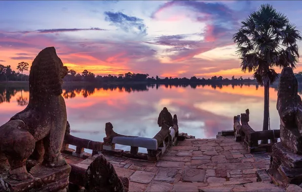 Пейзаж, вид, красота, вечер, Таиланд, Thailand, львы, landscape