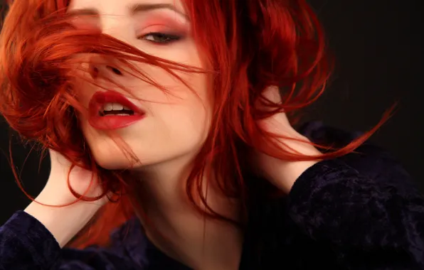 Лицо, модель, волосы, губы, рыжая, Ariel, крупным планом, Piper Fawn