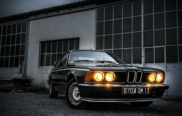 Картинка car, BMW, Классика, black, E24, 635i