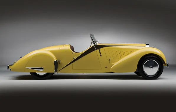 Картинка Bugatti, Classic, Хром, 1935, Classic car, Gran Turismo, Type 57, Bugatti Type 57 Grand Raid …