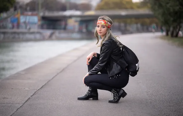 Картинка model, women, depth of field, hairband