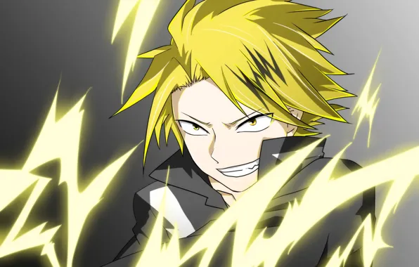Молния, парень, причуда, Boku No Hero Academia, Моя Геройская Академия, Денки Каминари