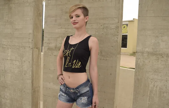 Girl, shorts, cool, teen, crop top