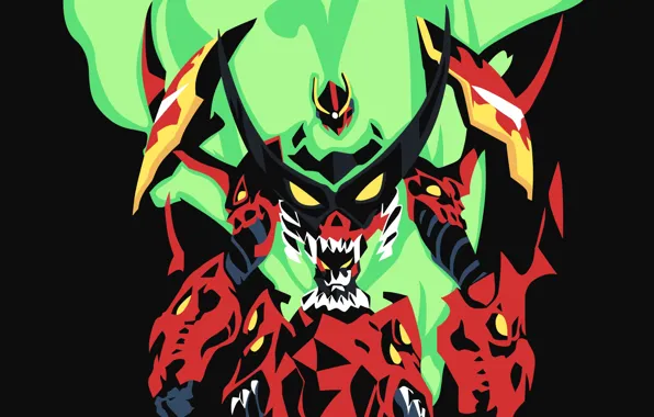 Фон, пламя, робот, tengen toppa gurren lagann