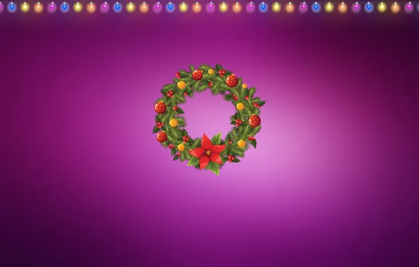Минимализм, Огни, Рождество, Фон, Новый год, Праздник, Арт, Christmas