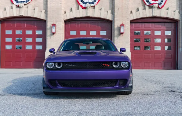 Dodge, Challenger, вид спереди, Widebody, Scat Pack, Challenger RT, 2019