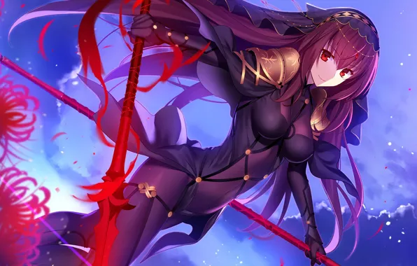 Девушка, аниме, арт, Fate Stay Night, копьё, fate/grand order