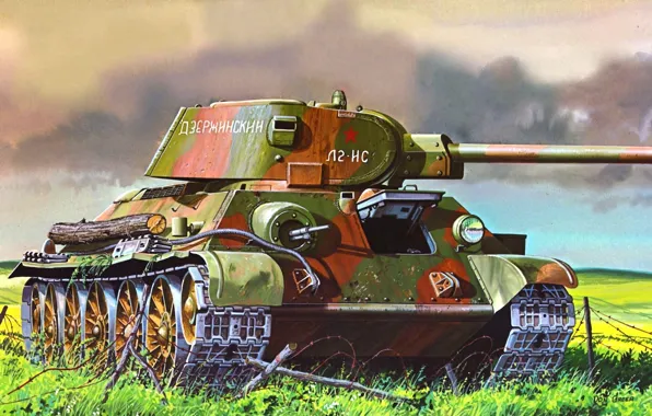 Рисунок, средний танк, Don Greer, ркка, т-34/76