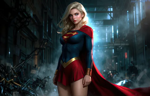 Картинка defender, supergirl, justice, ai art