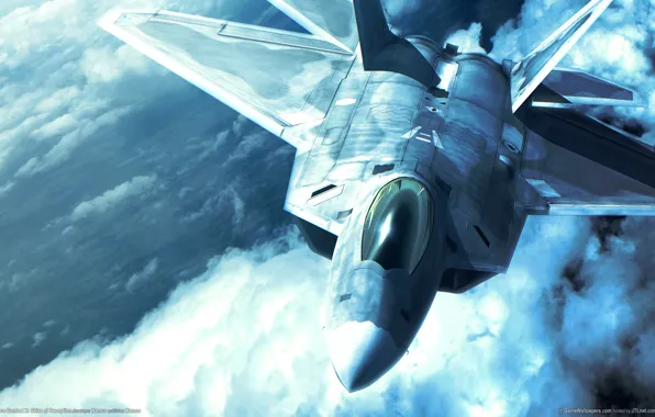 Картинка небо, истребитель, F-22, Raptor, ace combat x