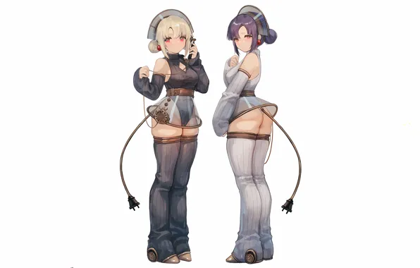 Sexy, ass, thighhighs, legs, girls, anime, tail, beautiful