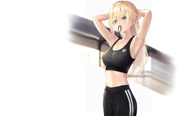 Kawaii, girl, sexy, anime, pretty, exercise, hair, babe