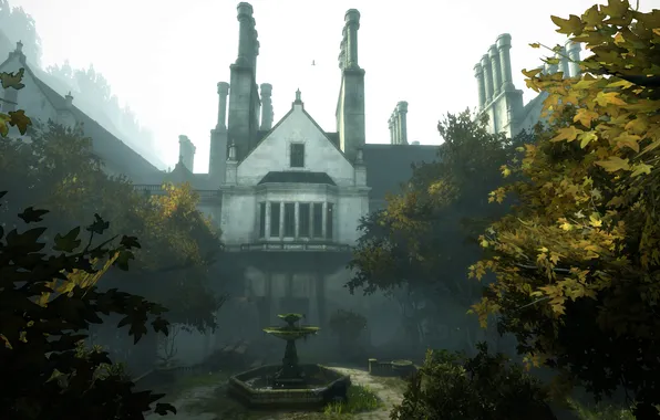 Дом, игра, арт, двор, Dishonored, Дануолл, Brigmore Witches, Dishonored the Brigmore Witches