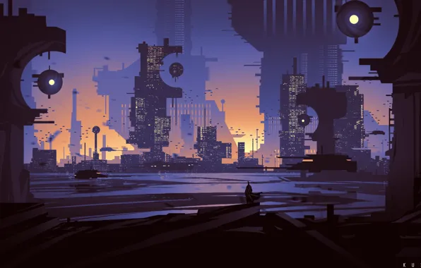 City, Fantasy, Concept Art, Science Fiction, City of Demons, Environments, by Kevin Kuskie, Kevin Kuskie