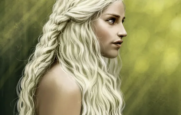 Девушка, волосы, профиль, Игра Престолов, Game of Thrones, Daenerys Targaryen