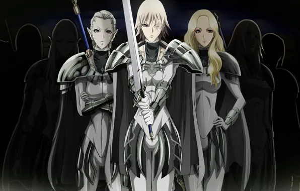 Wallpaper, girl, sword, Claymore, woman, anime, ken, blonde