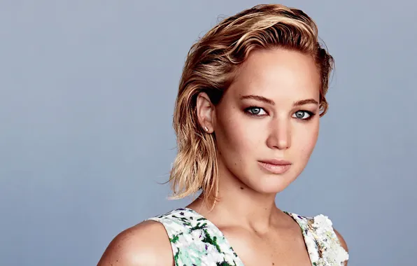 Взгляд, девушка, лицо, портрет, макияж, актриса, Jennifer Lawrence