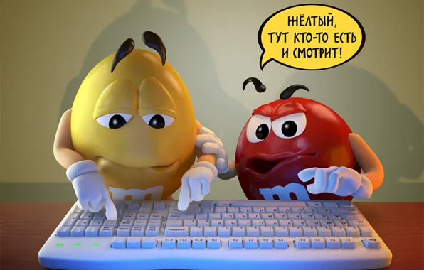 Обои Желтый, М & M, Красний на телефон и рабочий стол, раздел рендеринг ...