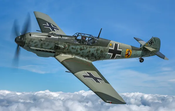 Картинка Bf 109, Messerschmitt, Ме-109, Luftwaffe, Вторая Мировая Война, Люфтваффе, Messerschmitt Bf.109E