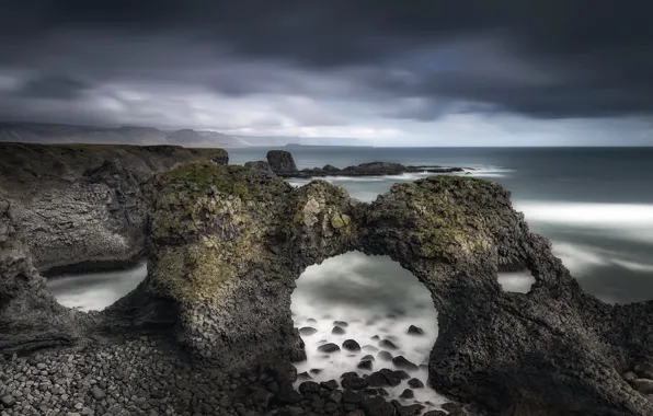 Iceland, Sea, Arch, Snæfellsnes