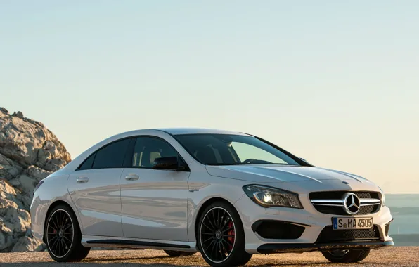 Картинка car, Mercedes-Benz, white, AMG, wallpapers, CLA
