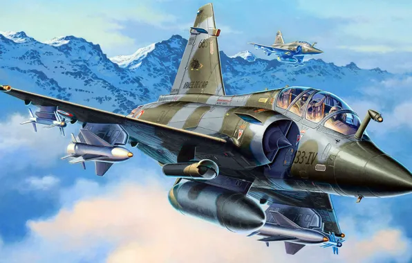 Картинка четвёртого поколения, Dassault Aviation, Mirage 2000D, французский многоцелевой истребитель, носитель обычного вооружения, ударный истребитель-бомбардировщик