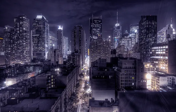Ночь, город, New York, ночной New Yor