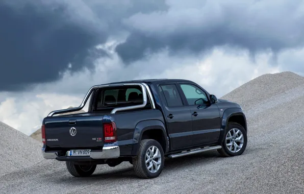 Картинка небо, Volkswagen, гравий, пикап, Amarok, Highline, Double Cab, 2016