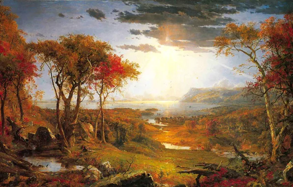 Картина, живопись, painting, 1860, Jasper Francis Cropsey, Autumn On the Hudson River