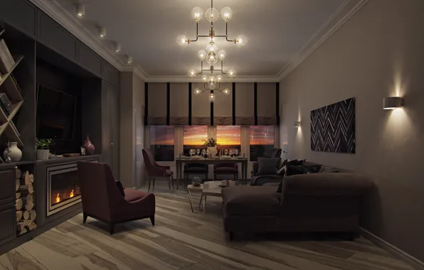 Мебель, интерьер, ваза, помещение, Living room