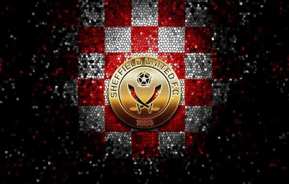 Wallpaper, sport, logo, football, glitter, checkered, Sheffield United