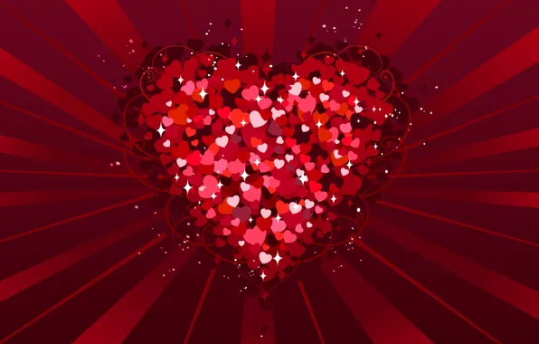 Любовь, красный, сердце, День святого Валентина