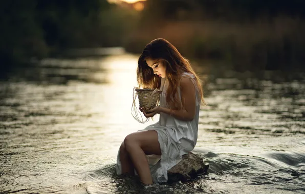 Девушка, природа, река, Laulight