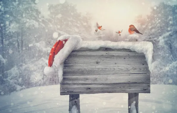 Картинка зима, снег, пейзаж, природа, новый год, рождество