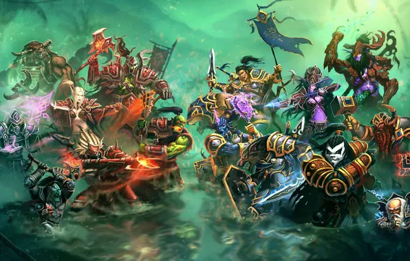 Картинка WoW, World of Warcraft, битва, герои